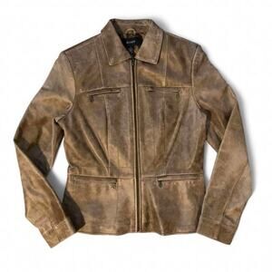 Alfani womens fitted leather jacket